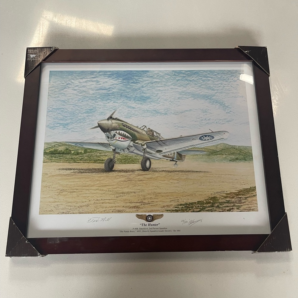 Vintage Aviation Art Print tomahawk Tex Hill Hunter panda squadron airplane art